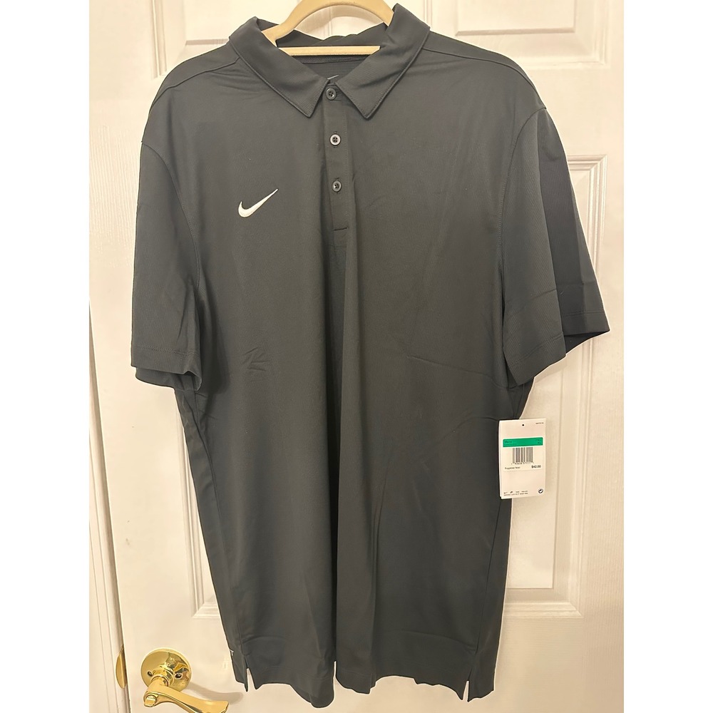 Nike Dri-FIT Mens Polo Shirt Black Short Sleeve Golf Top XL NEW